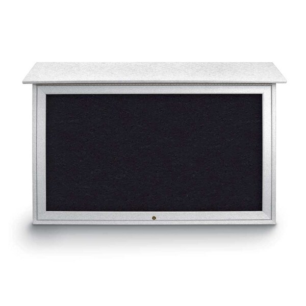 Indoor Enclosed Combo Board, 42"x32", Satin Frame/White Porc & Cloud